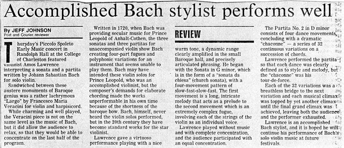 Accomplished Bach stylist performs well